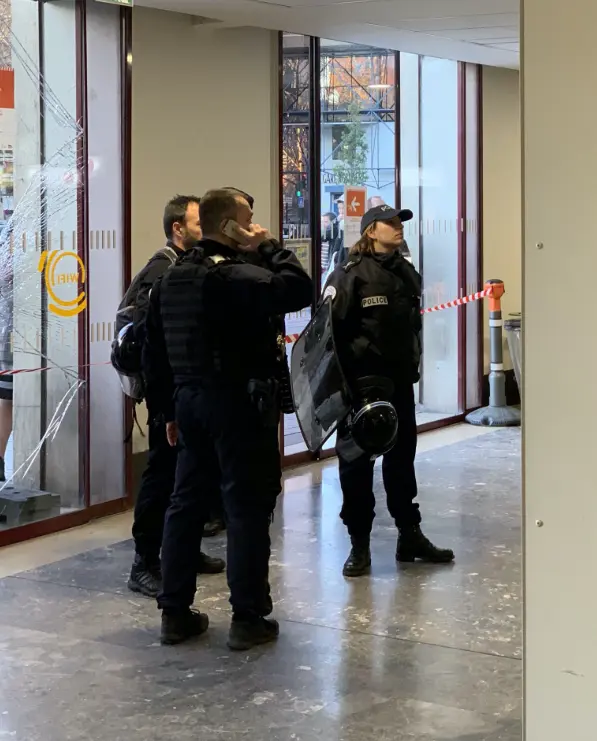 Gendarmes in riot gear. Ready for trouble at Toulouse Matabiau train station.